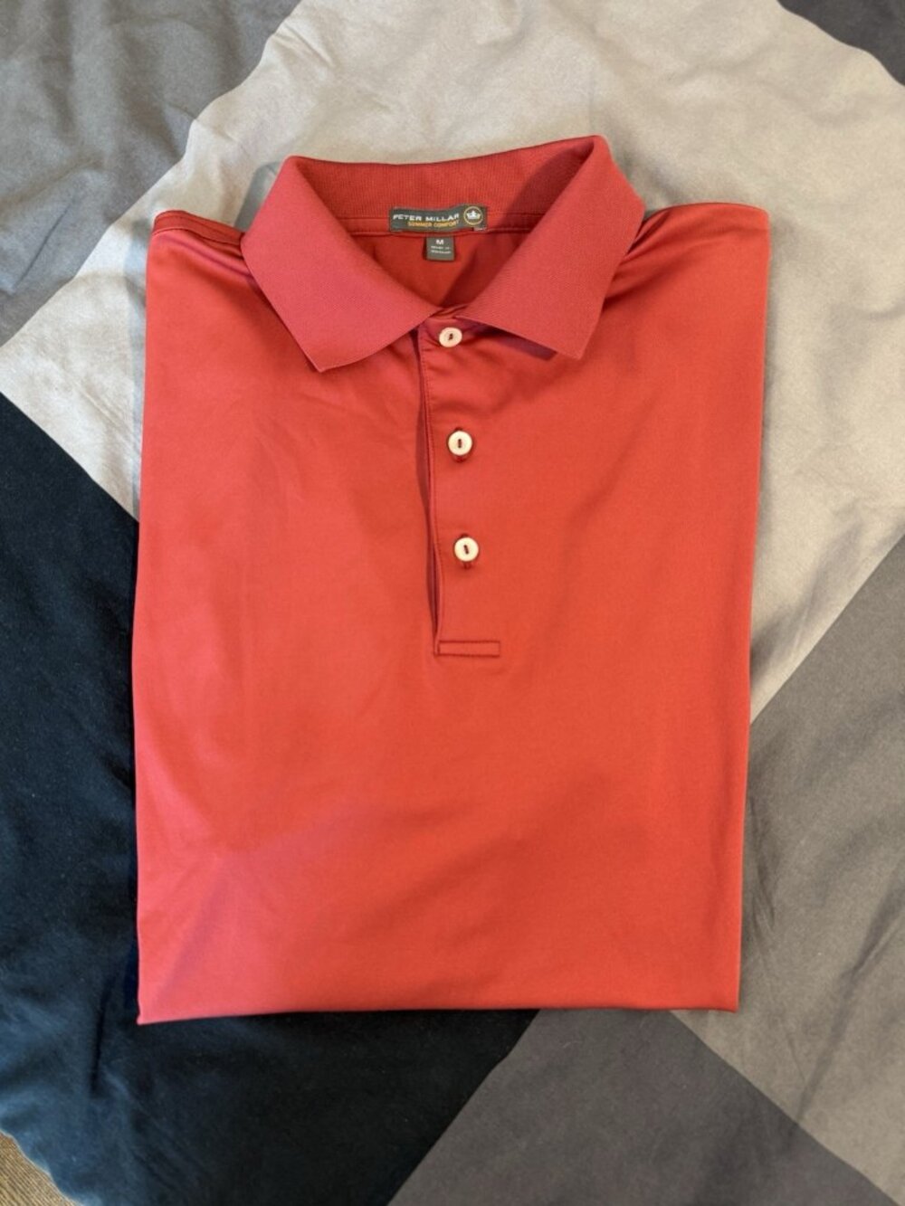 Vintage Peter Millar Golf Polo Men's M Pink KC Country Club